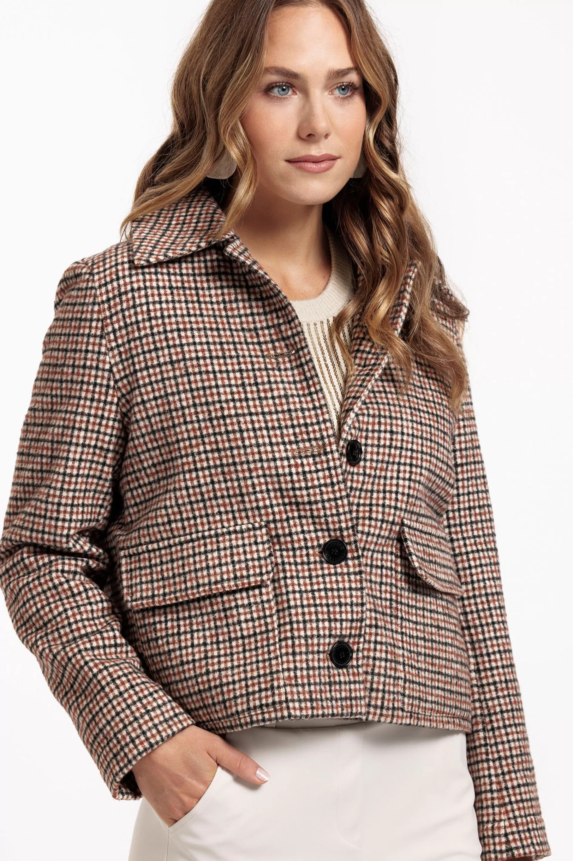 Studio Anneloes Blazers & Jasjes | Jassen<Caddy brushed check coat -