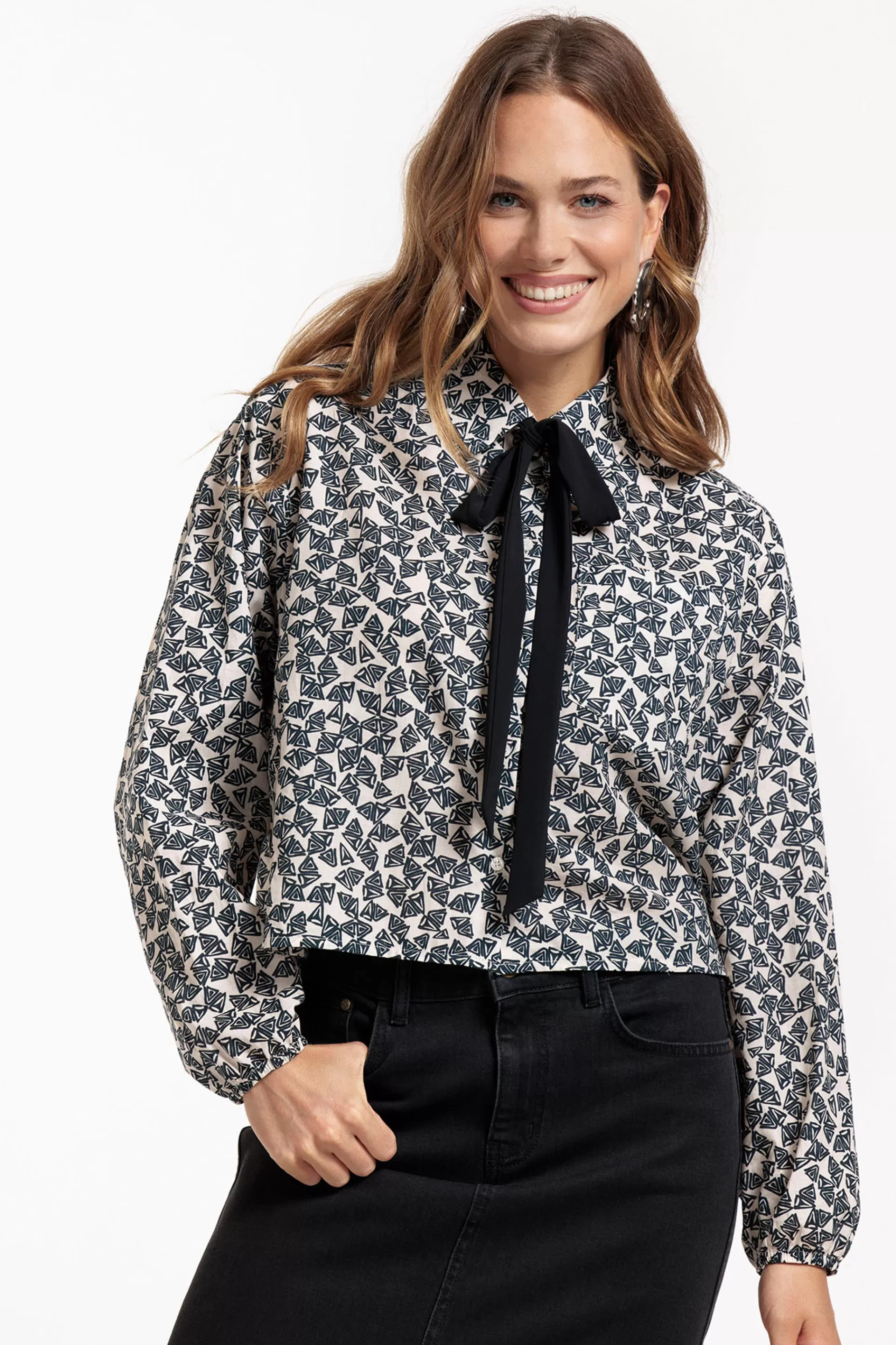 Studio Anneloes Blouses<Dottie poplin triangle blouse -