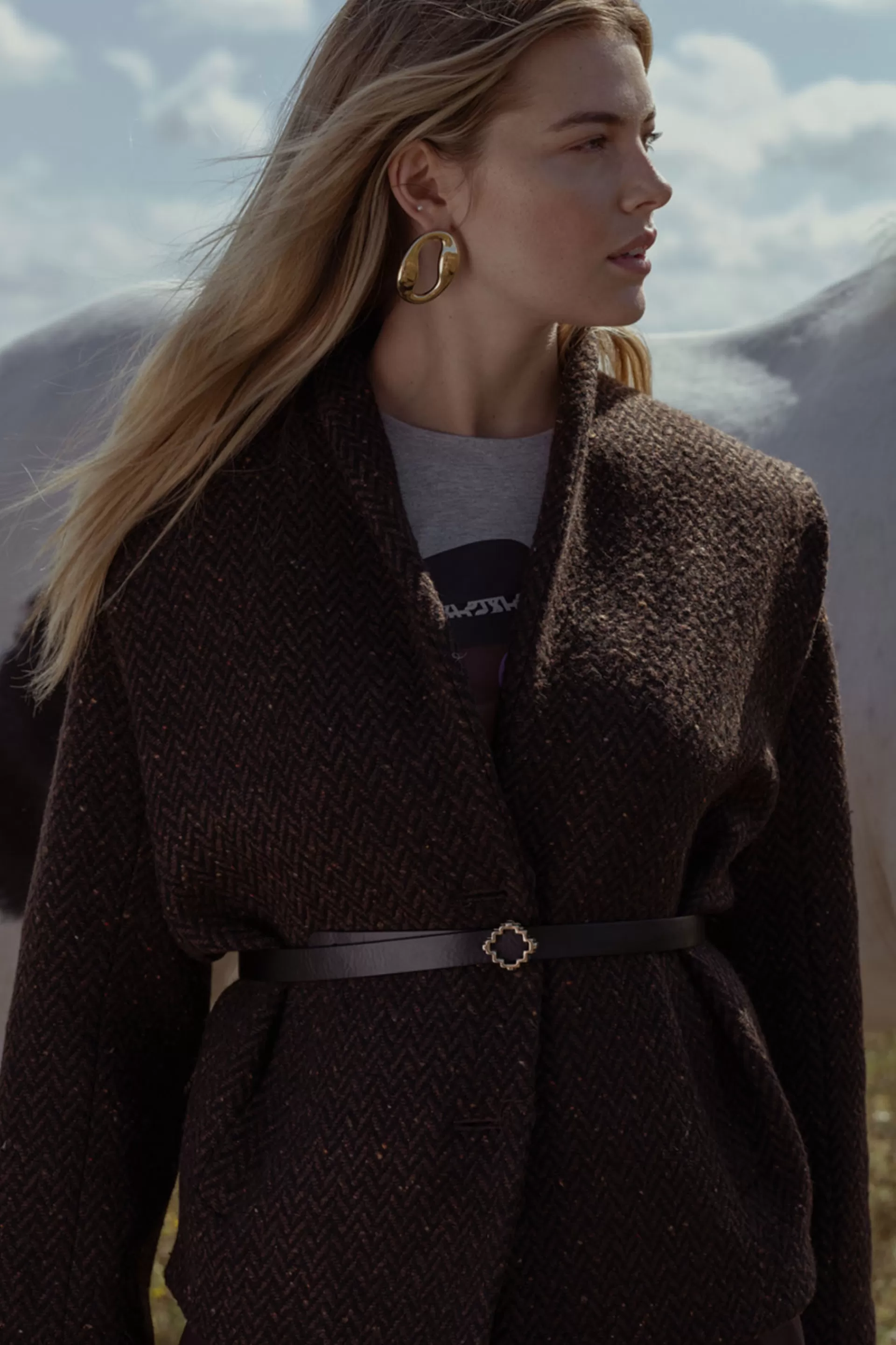 Studio Anneloes Blazers & Jasjes | Jassen<Estella wool herringbone coat -