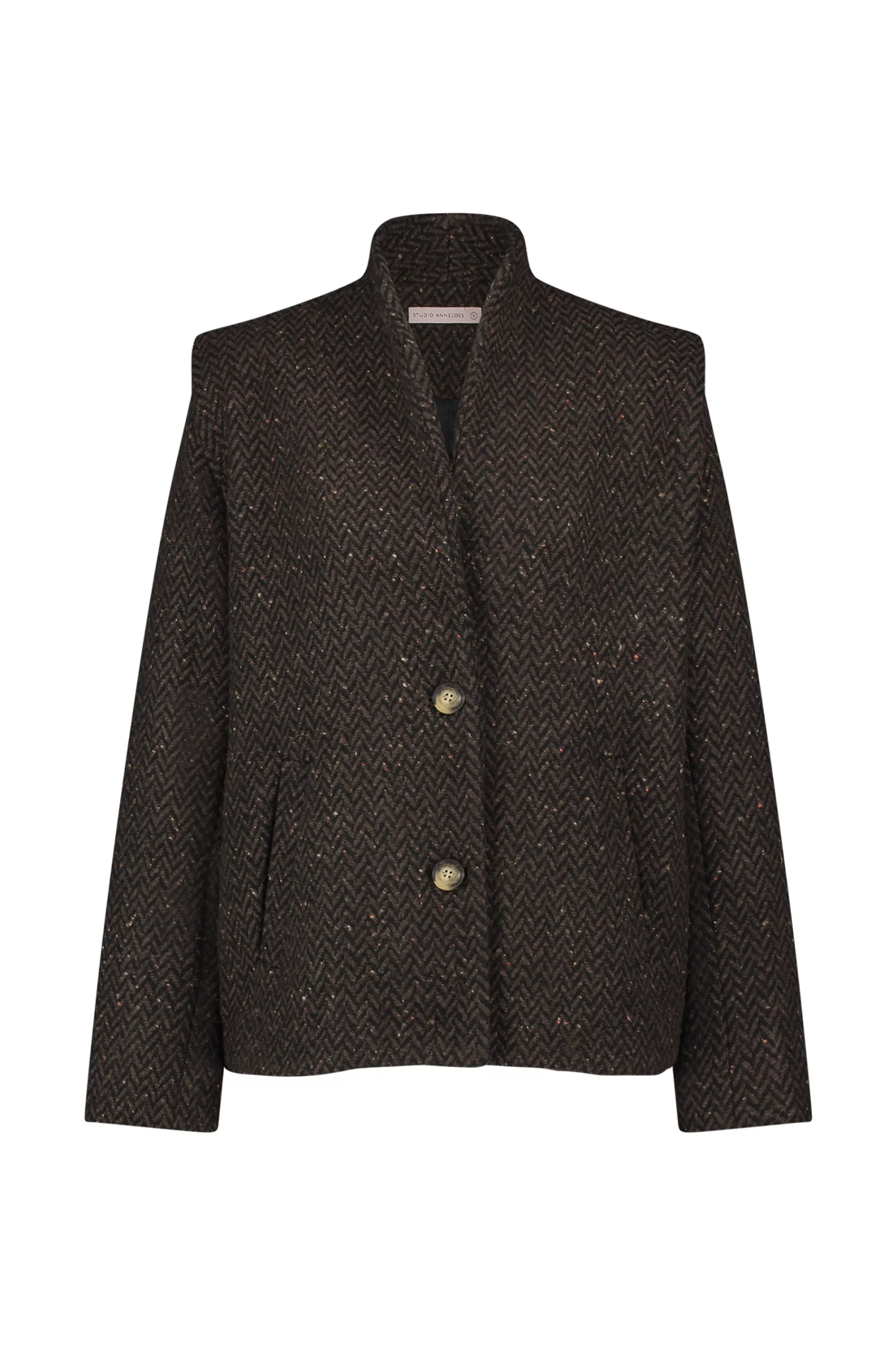 Studio Anneloes Blazers & Jasjes | Jassen<Estella wool herringbone coat -
