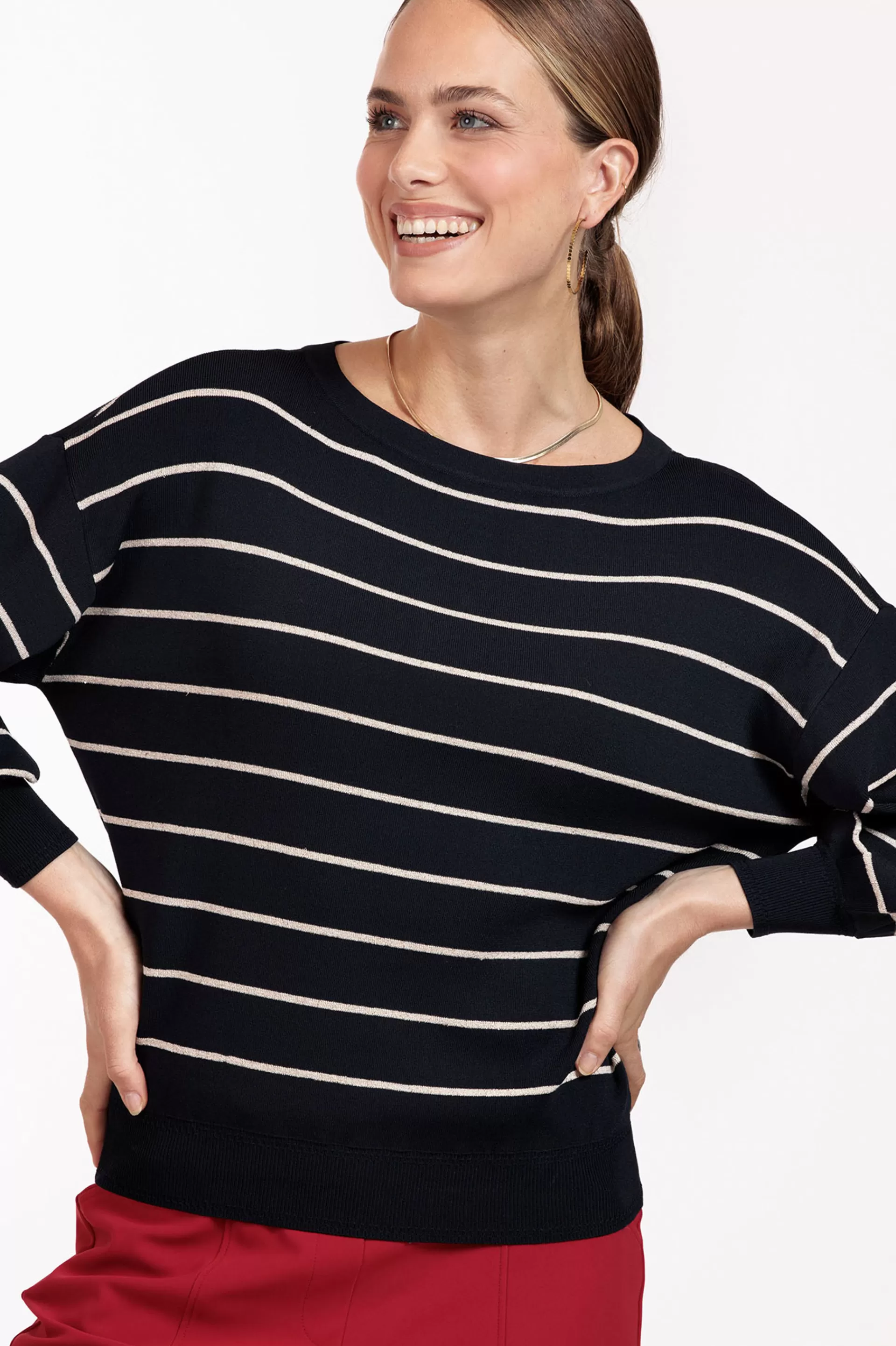 Studio Anneloes Truien & Vesten<Farah stripe lurex pullover -