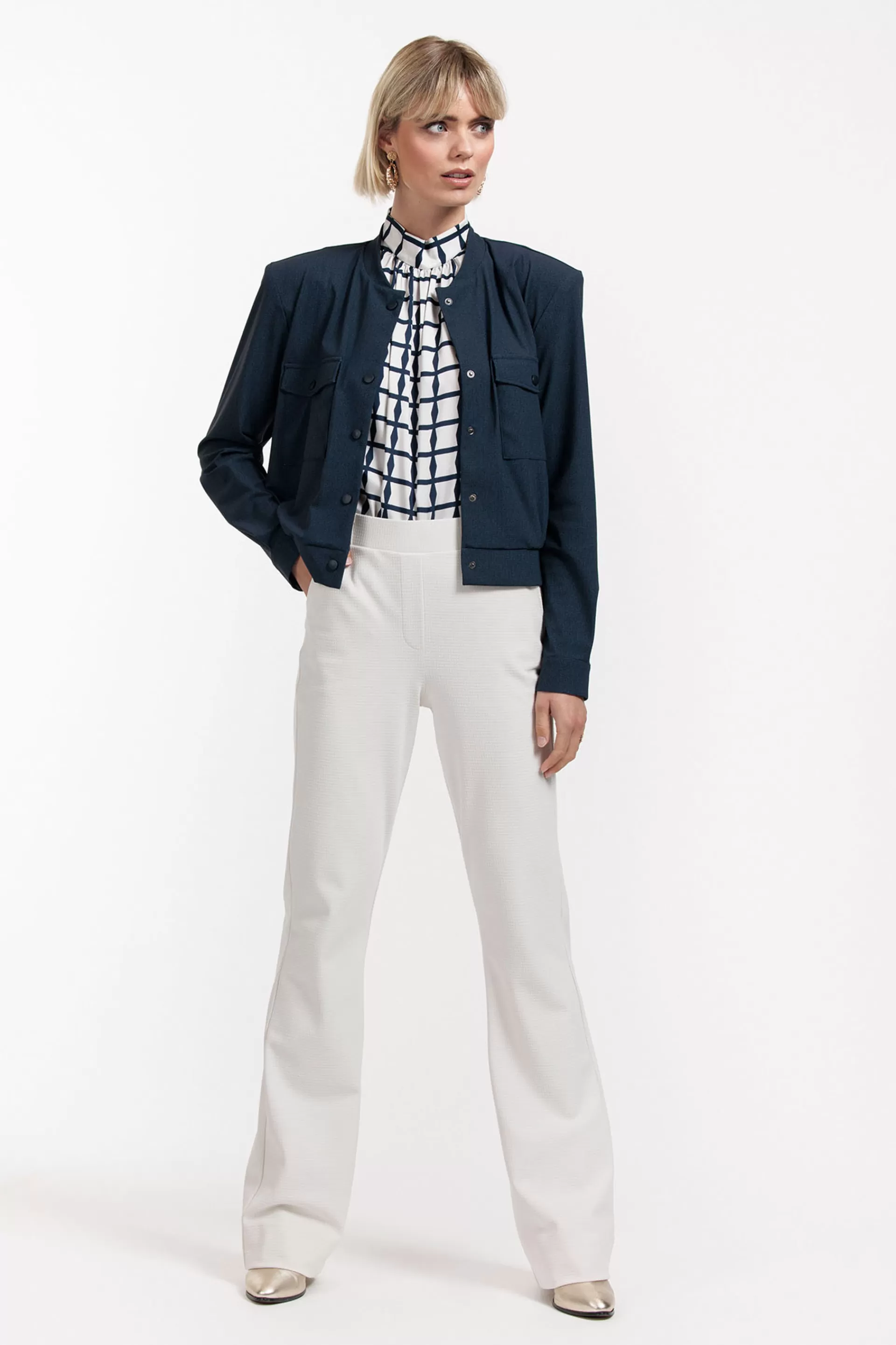 Studio Anneloes Broeken | Broeken - Extra Lang<Flair LONG structure bnd trousers -