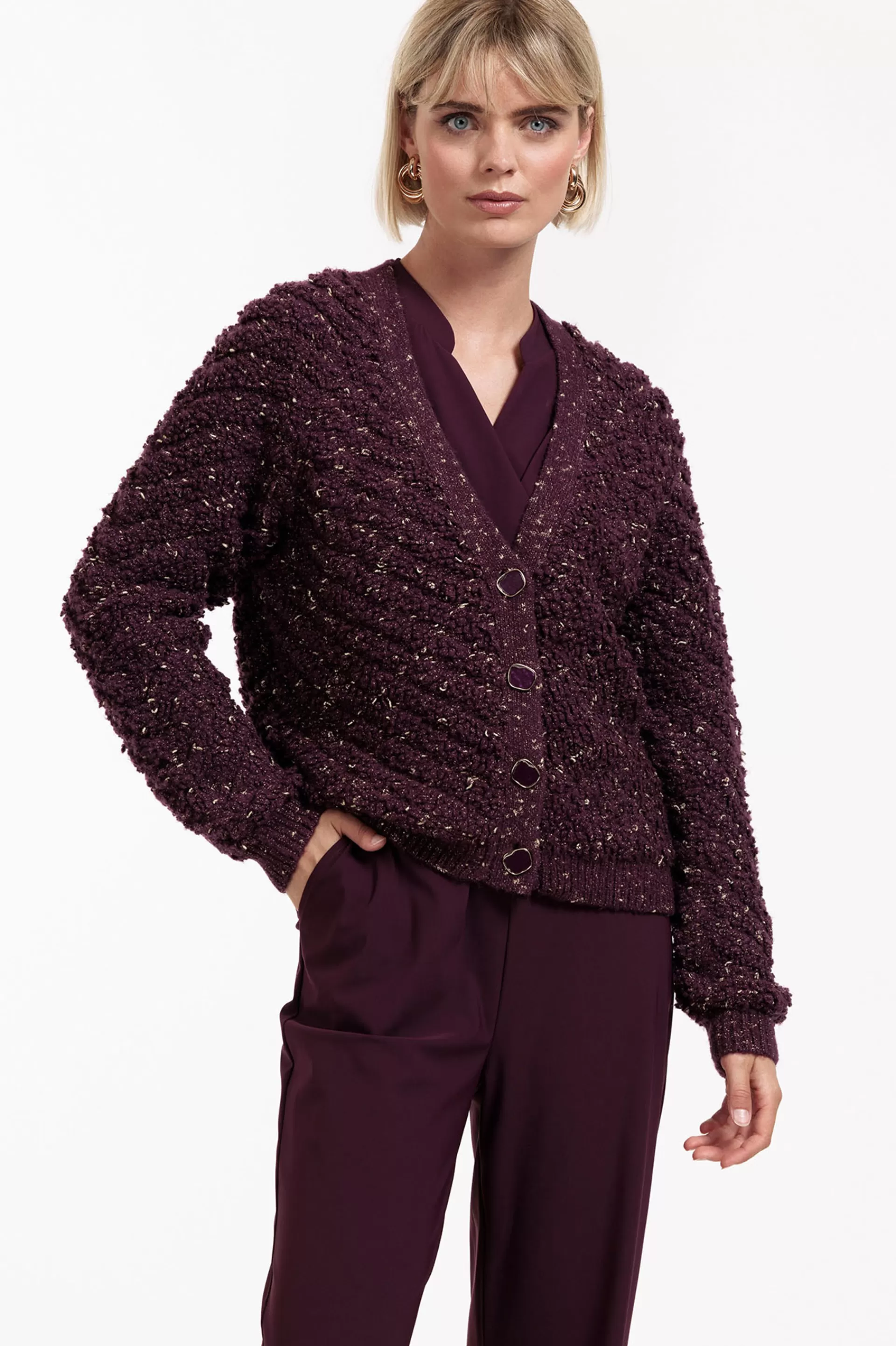 Studio Anneloes Truien & Vesten<Iris chunky glitter cardigan -