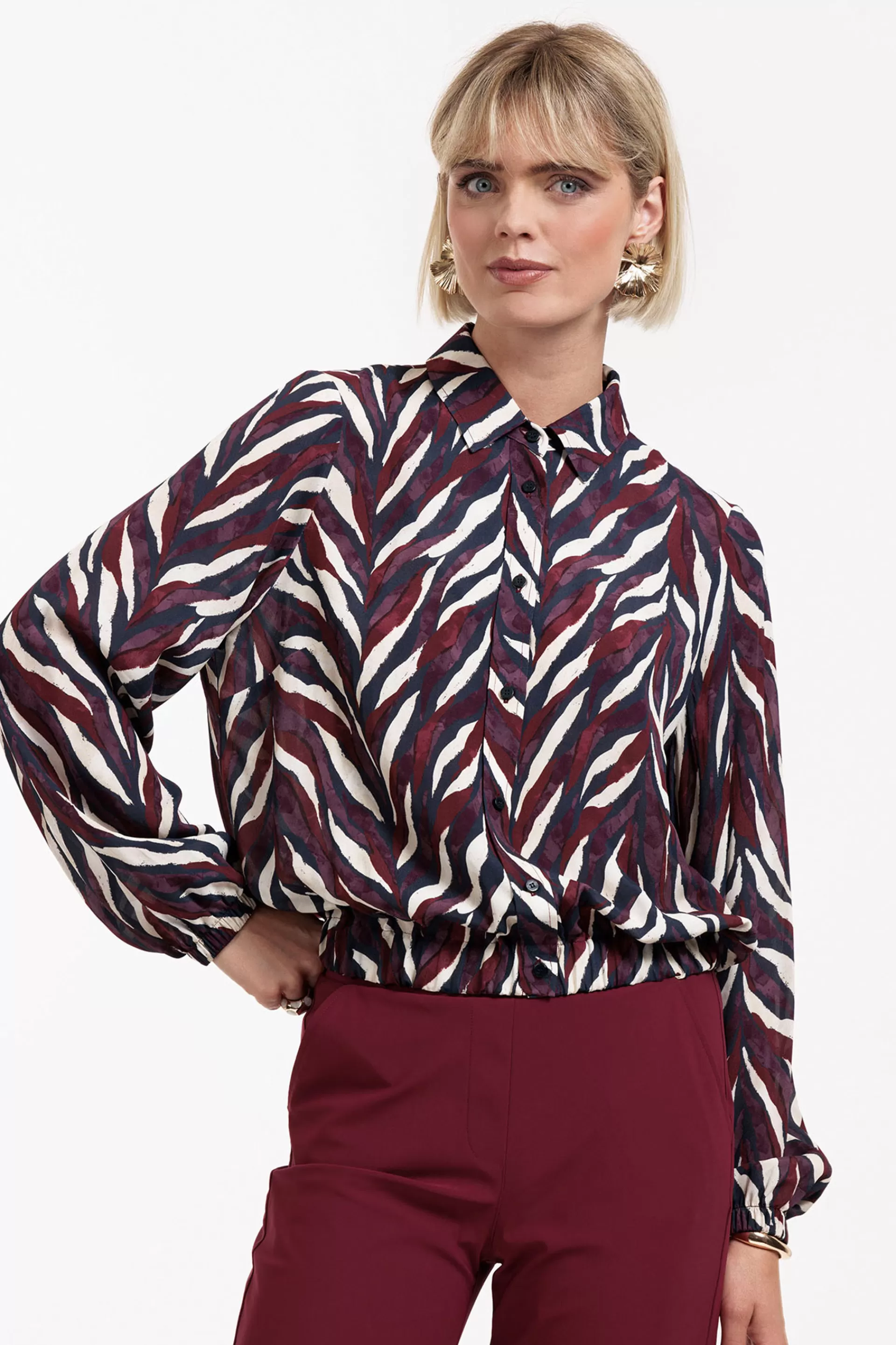 Studio Anneloes Blouses<Jonny leaves crepe blouse -