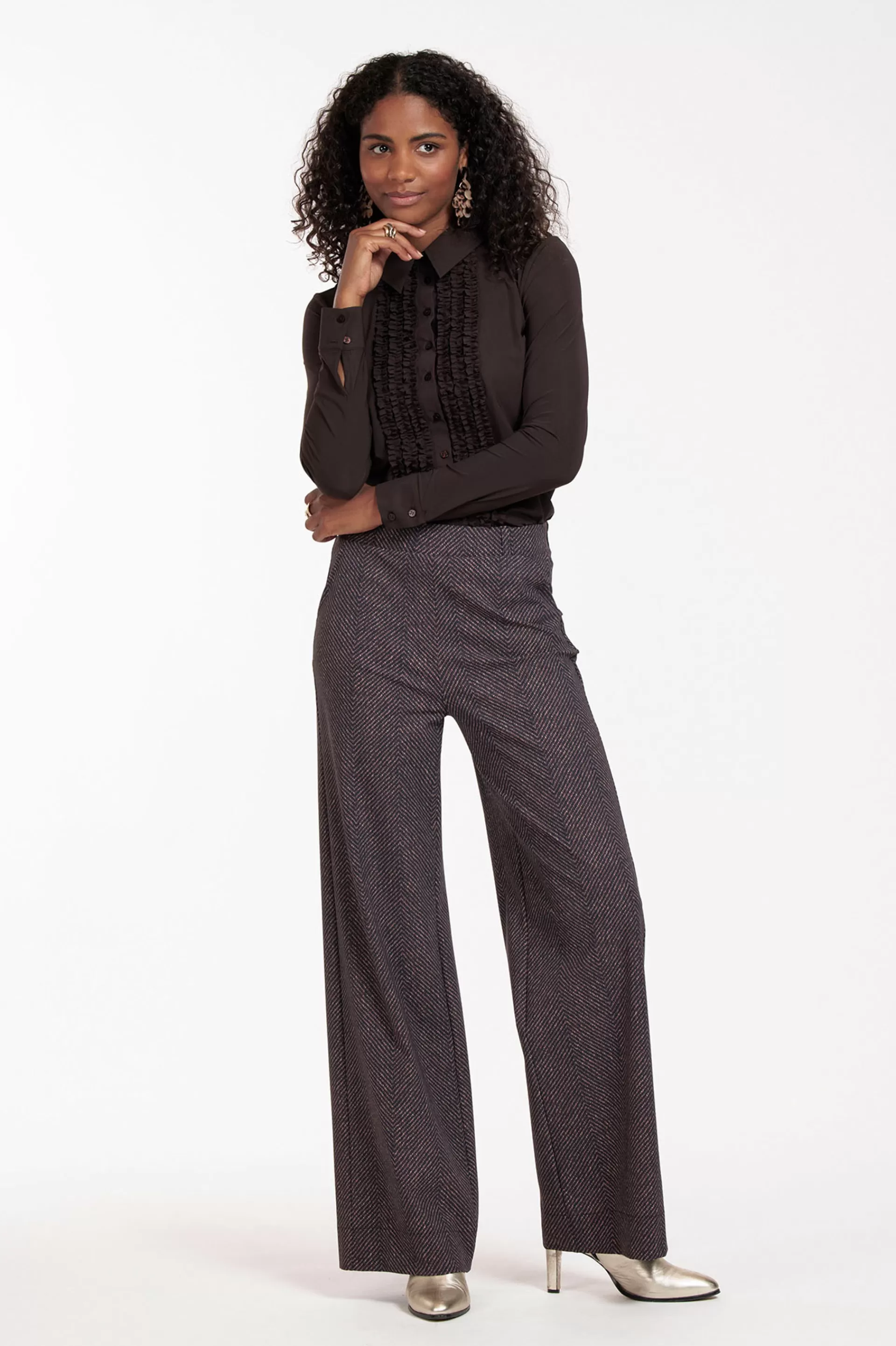 Studio Anneloes Broeken<Lexie herringbone trousers -
