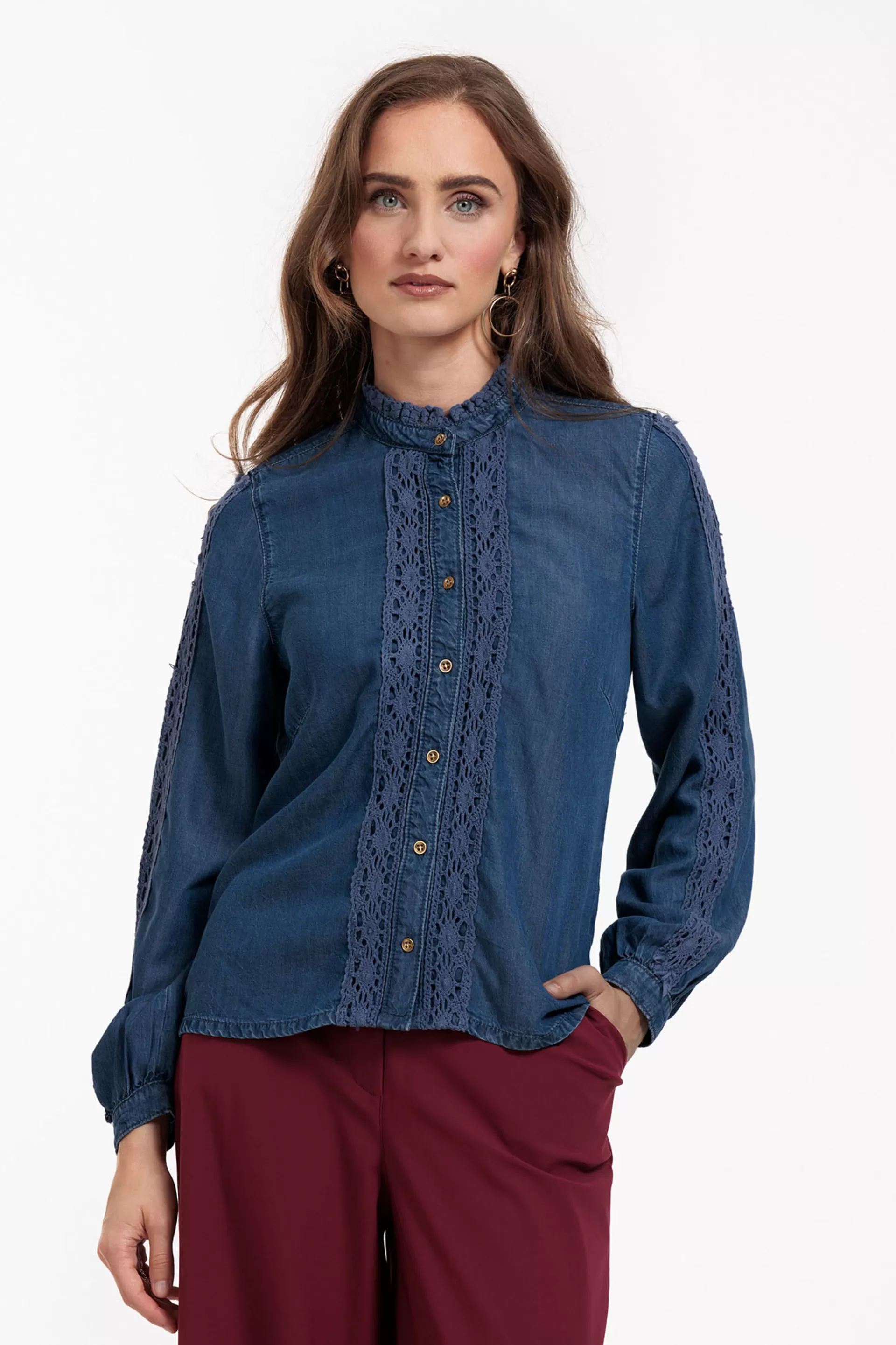 Studio Anneloes Blouses<Lourdes denim blouse -