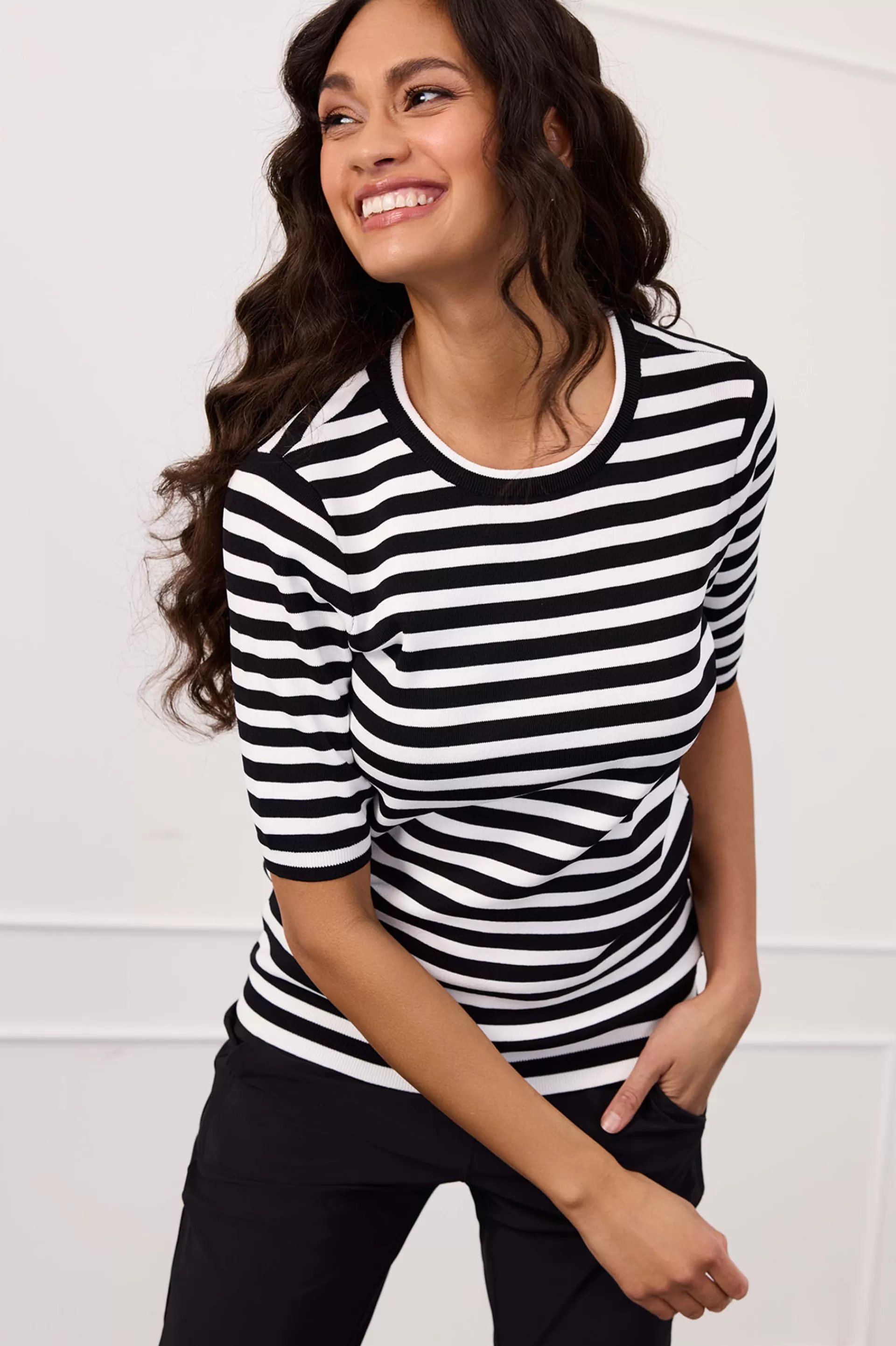 Studio Anneloes Truien & Vesten | Shirts & Tops<Luna stripe short slv pullover -
