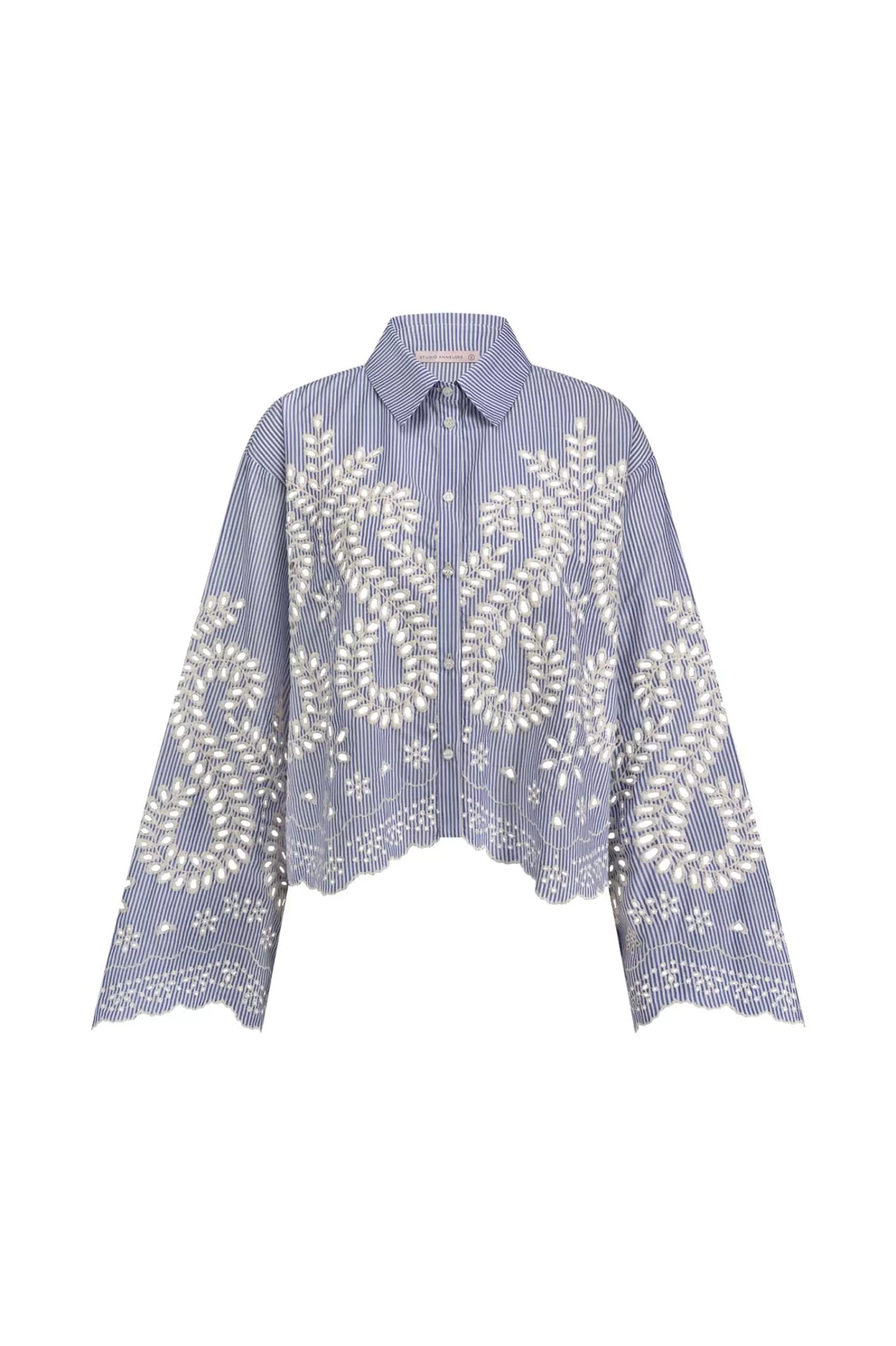 Studio Anneloes Blouses<Midge border embroidery blouse -