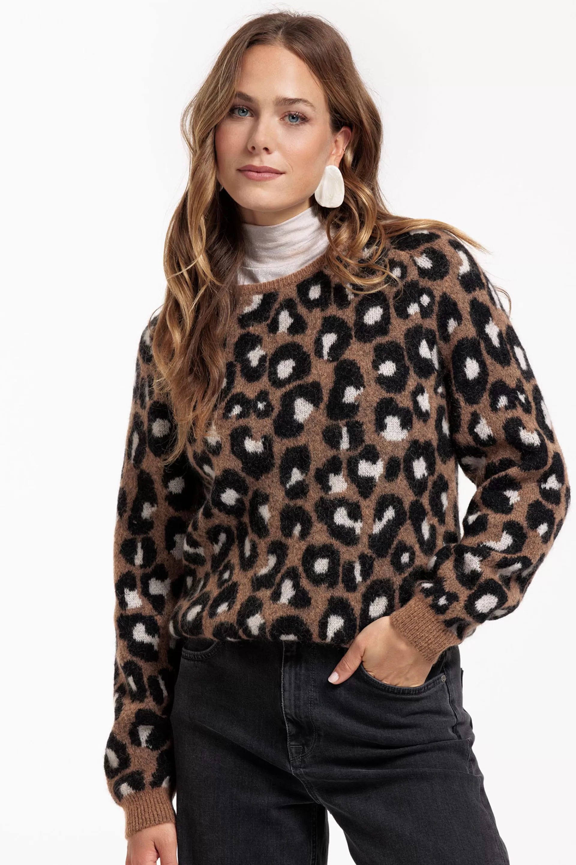 Studio Anneloes Truien & Vesten | Shirts & Tops<Nino mohair leopard pullover -