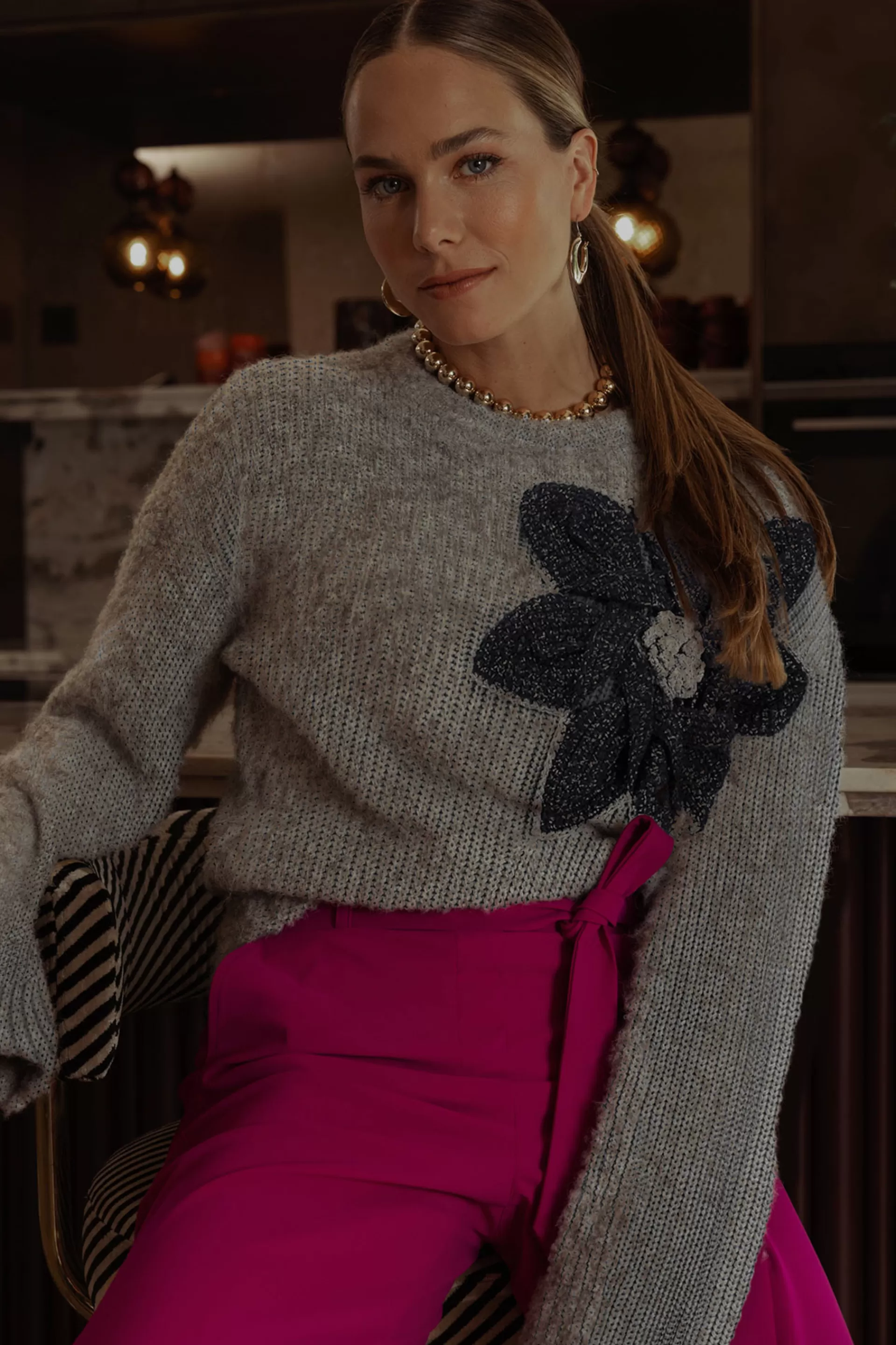 Studio Anneloes Truien & Vesten | Shirts & Tops<Valerie chunky flower pullover -