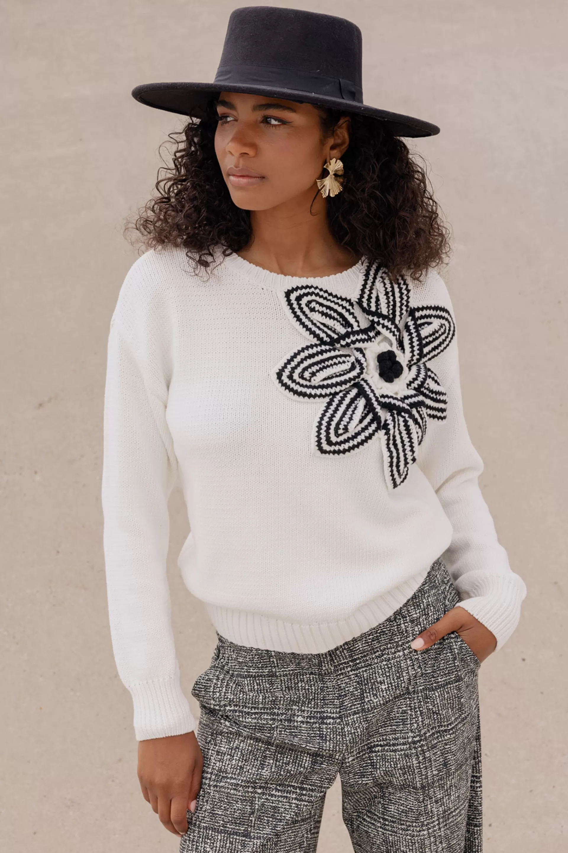Studio Anneloes Truien & Vesten | Shirts & Tops<Valerie chunky flower pullover -